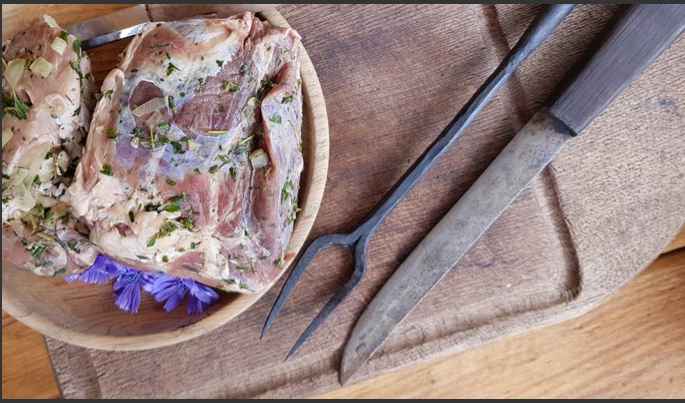 Picture of the marinated pork before cooking.